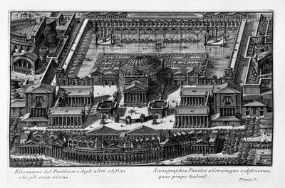 Élévation du Panthéon et des autres édifices voisins. Latin - Giovanni Battista Piranesi